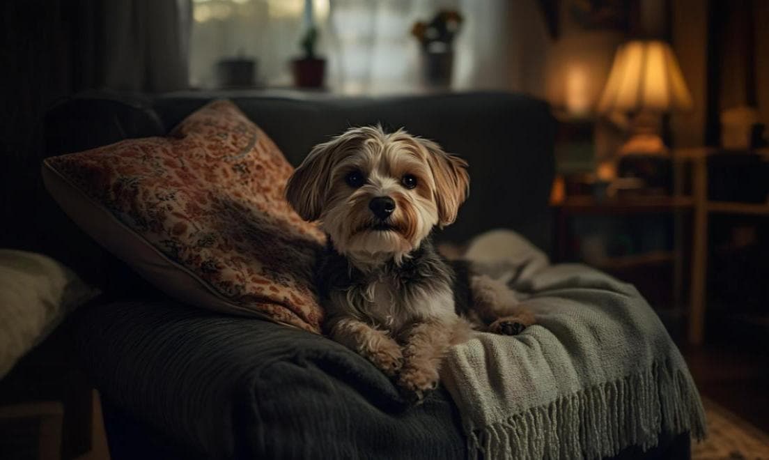 Cachorro sozinho em casa